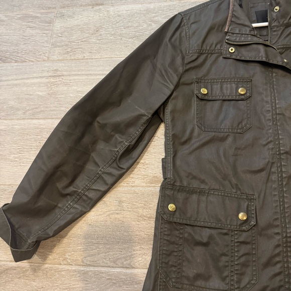 J. Crew Coated Cotton Women's Olive Utility Cargo Style Jacket EUC - Picture 3 of 5